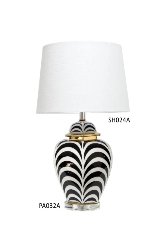 ZEBRA PRINT PORCELAIN BEDSIDE TABLE LAMP WITH SHADE SAFARI JUNGLE