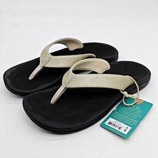 Sandalias Olukai Ohana Mujer Doradas Negras Confort Tanga Chanclas Playa Talla 7/8/9