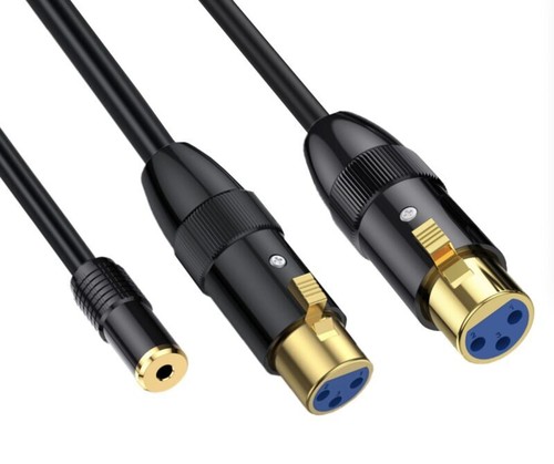 3.5mm 1/8" TRS to XLR Unbalanced Audio Cable | Female to Dual Female | 3m - Picture 2 of 6