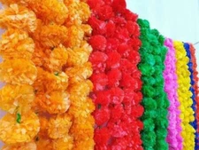 Indian Handmade Artificial Marigold Flower Garland Home Wedding Party Decoration