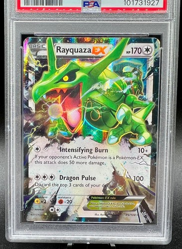 2015 Pokémon XY Rayquaza EX - 75/108 Roaring Skies PSA 8 - Picture 2 of 4