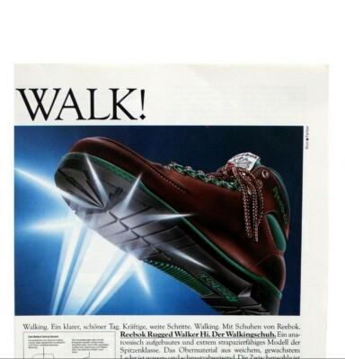 Vintage 80s 1988 Reebok Rugged Walker Hi boots poster print