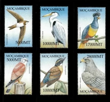 Mozambique 2002 - Birds of Africa - Set of 6 Stamps - Scott #1568-73 - MNH
