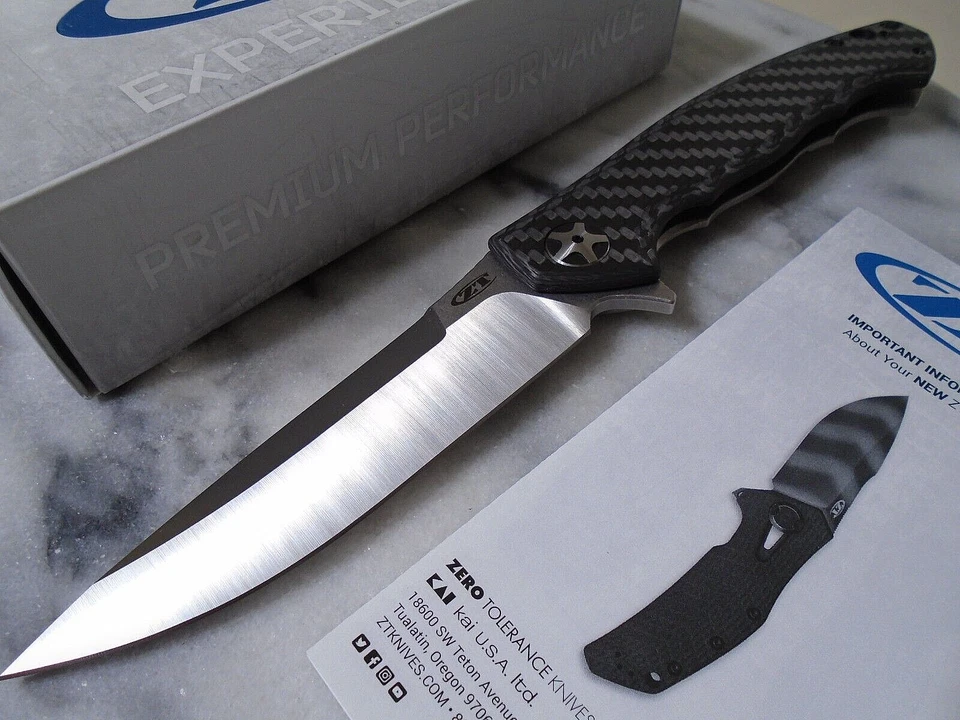 Карманный нож Zero Tolerance большой Sinkevich KVT 0452CF титан углеродное волокно США - Изображение 2 из 4