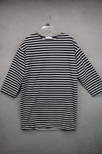 Everlane Black & White Striped Dress-Size Small-Shoulder Zipper