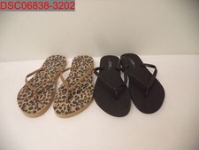 Old Navy Women's Leopard Print Black 2 Pack Flip-Flop Sandals, 8 500083890654