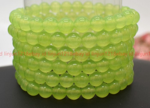 Wholesale 6pcs Natural 6/8/10mm Green Peridot Round Gemstone Bead Bracelet 7.5in - Picture 9 of 12