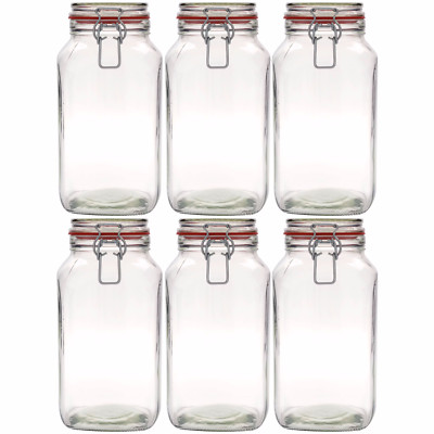 Flaschenland 6 Drahtbügelgläser 1540ml - Made In Germany Vorratsgläser