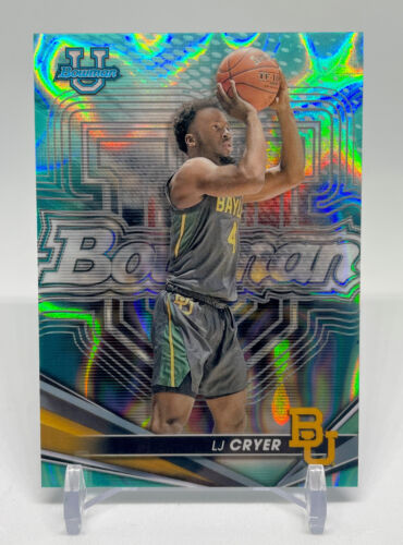 LJ Cryer 2022-23 Bowman U Best AQUA LAVA REFRACTOR /199 Baylor Houston #55