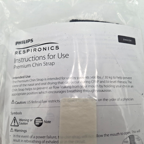 Philips Respironics 1012911 CPAP Premium Chin Strap HCPCS A7036 Black NEW/SEALED - 第 6/8 張圖片