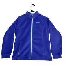 Columbia Fleece Zip Up Jacket Soft Shell Coat Youth X-Large 18/20 Purple Green
