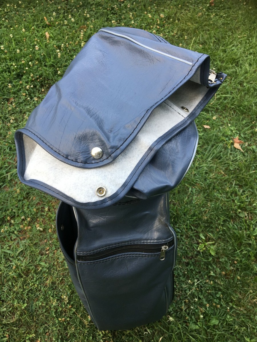 Vtg Titleist Golf Cart Faux Leather 6-Way Bag Single Strap With