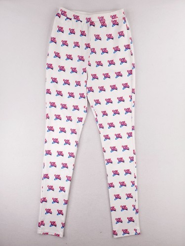 Pantaloni da donna skinny track Elsie Fred taglia XS bianchi stampa allover serpenti elasticizzati