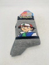 Vintage Gray Pok mon Socks 2000 Ash Pikachu Boys 6-8.5 Nintendo
