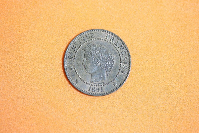 ESTATE FIND 1891-A 2 CENTIMES FRANCE #K29307