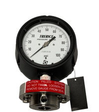 Trerice M53122HSS 0-100 PSI,5" Silicone Filled Flange Pressure Gauge,SS,1" Inlet