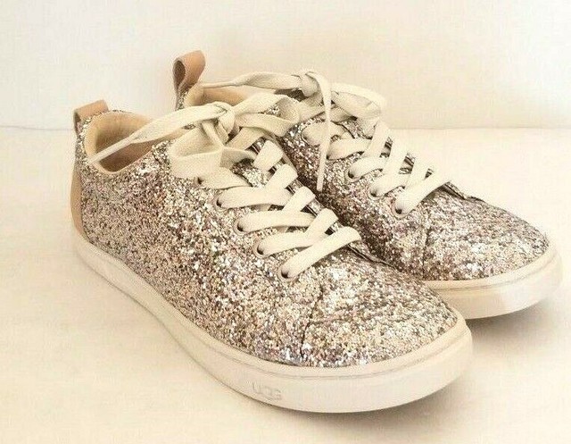 sparkly silver tennis shoes