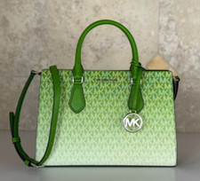 Michael Kors Sheila Medium Satchel Shoulder Crossbody Bag MK Ombre Jungle Green