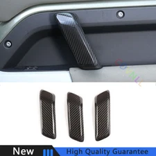 For Land Rover Defender 20-24 Dry Carbon Fiber Car Inner Door Armrest Cover Trim