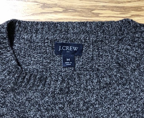 J. Crew Lambswool Blend Sweater Mens M Marled Gray Knit Pullover - Picture 3 of 10