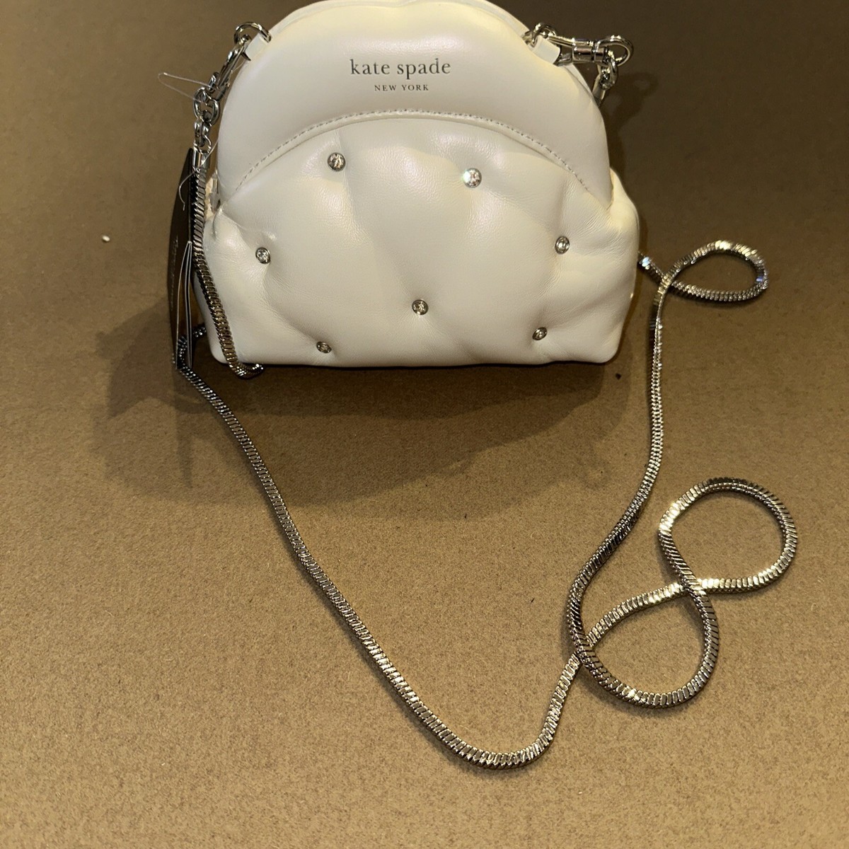 Kate Spade Shade Quilted Mini Cloud Crossbody New Cream