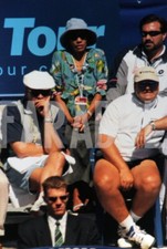 Foto Vintage tennis Montecarlo 1999 Barbara Feltus in tribuna stampa 25x20 cm