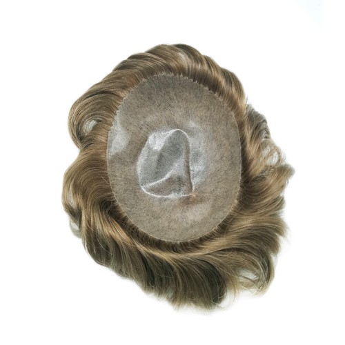 Mens Toupee Human Hair Systems Full Poly Thin Skin Hair Piece Replacement System - Picture 150 of 159
