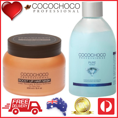    COCOCHOCO Pro PURE Brazil Keratin Treatment 250ml + BOOST UP Mask 250ml COMBO