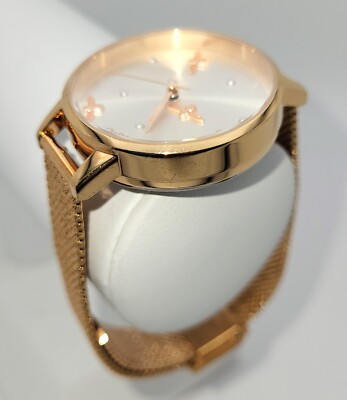 Olivia Burton OB16PQ04 Women's Pearly Queen Rose Gold Mesh Watch