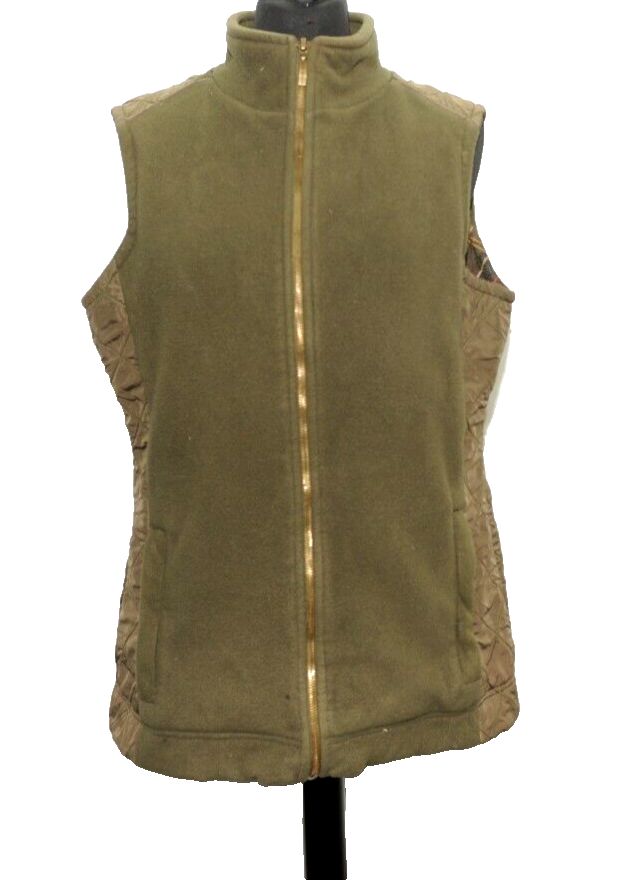 SUPERB BARBOUR LADIES QUILTED FLEECE WAISTCOAT SIZE 12 UK GREEN