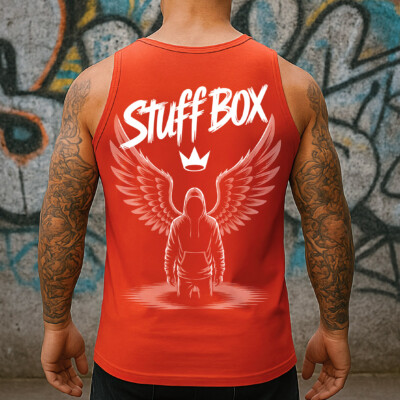 Stuff Box Shirt Herren Tank Top rot Urban Wings STB-1414 M - 2XL 