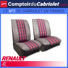 Garnitures sièges avant pour Renault 4L en skaï gris et tissu écossais