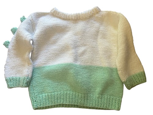 Vintage 90s Handknit Dinosaur Sweater - Specially Handmade by Grandma - 4T 5T - Picture 9 of 9