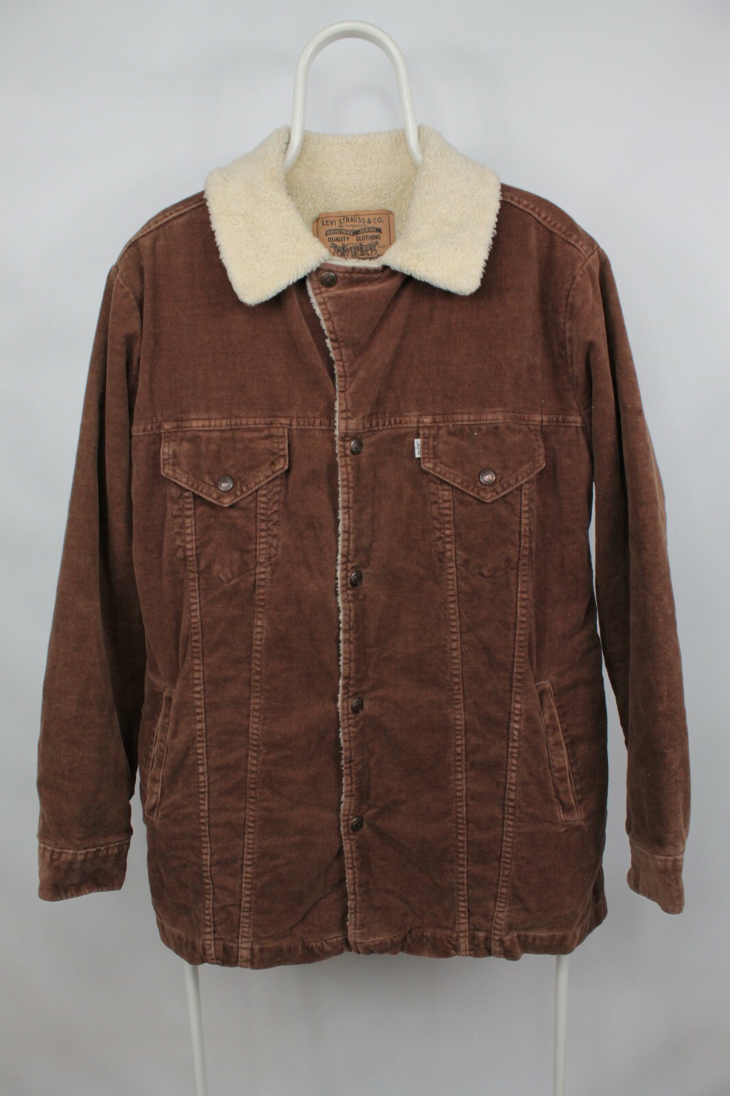 Levi's Vintage Brown Velvet Sherpa Jacket Long made i… Gem
