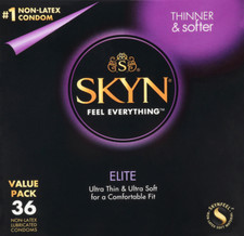 SKYN Elite Non-Latex Lubricated Condoms, 36 Count