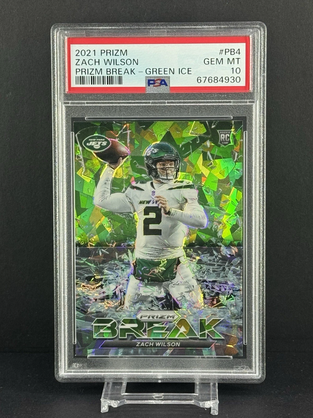 Zach Wilson Panini Prizm Prizm Break #PB4 Green Ice
