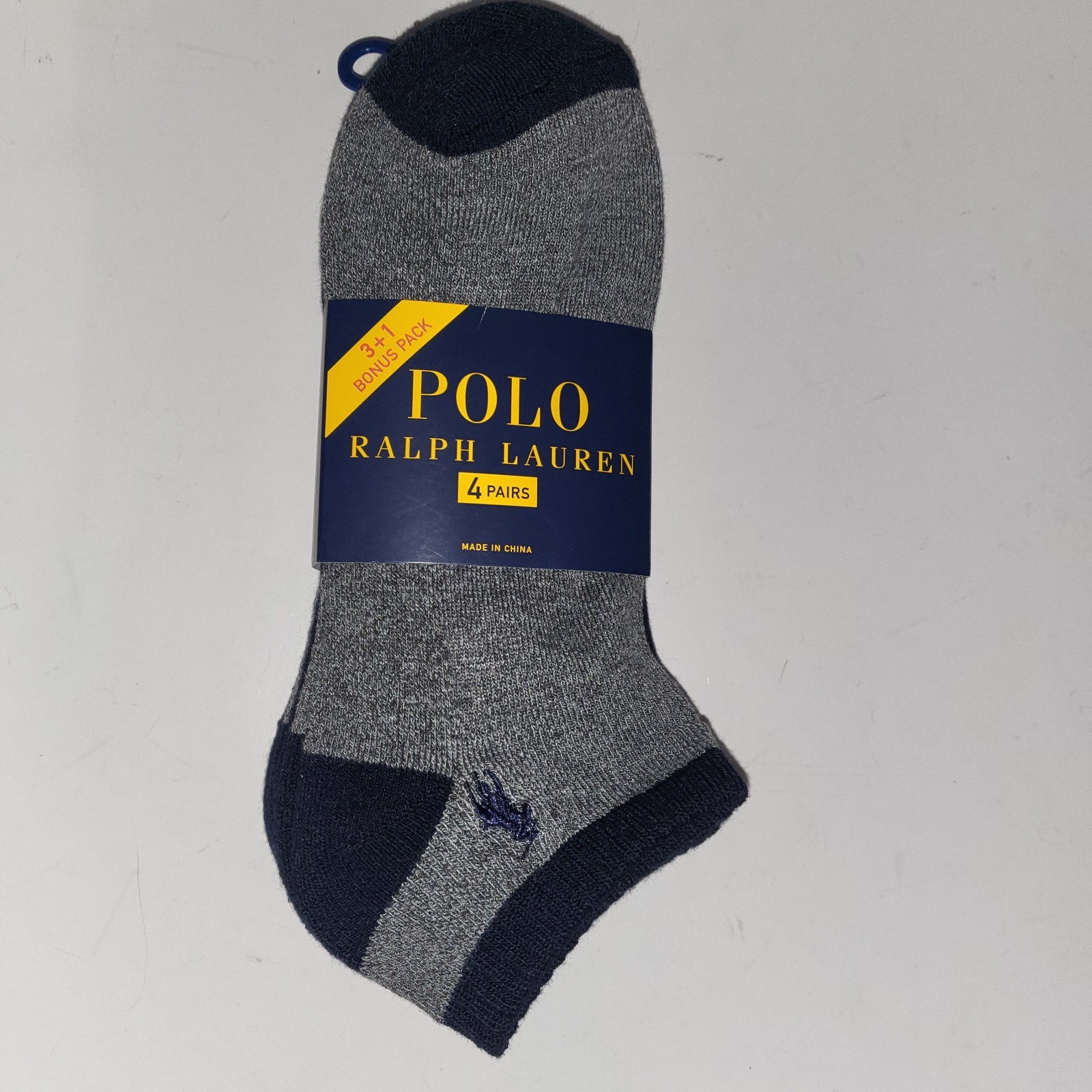 PONY Polo Ralph Lauren 4 paia calze sportive classiche 4pz calze taglio basso taglia L 6 12 blu navy