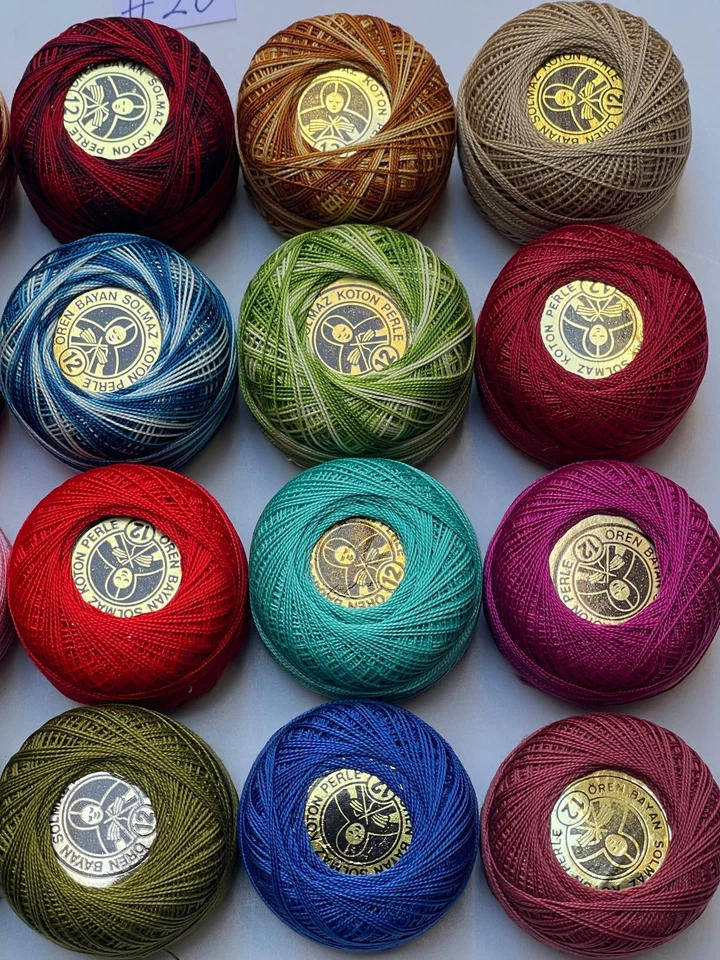 20 Balls Perle Cotton No:12 Embroidery Thread in Assrtd 20 different colours #20 - Image 4 of 4