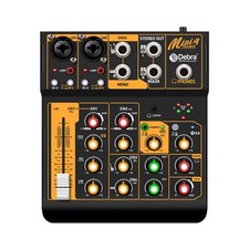 Audio Mixer Audio Mini4 Portable 4-Channel DJ Mixer Console, Sound Mixing Boa...