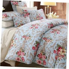 Vintage Floral Duvet Cover Set-100 Egyptian Cotton Bedding Sets King Peony