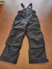 Lands' End Youth Black Insulated Bib Overalls Snow Pants Size 8 h Very Good Pre