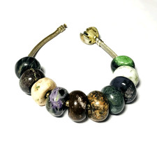 10 Pcs. Natural Multi Gemstone 5MM Big Hole Beads Large Hole Beads 14x8mm Beads