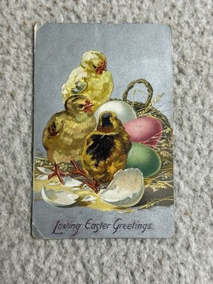 Vintage Postcard Loving Easter Greetings Chics And Eggs