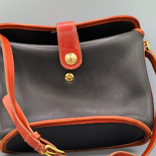 Coach 1980s Vintage Leather Shoulder Bag Black/Brown Trim MPN 028 3119
