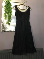 Pippa Dee size 12 black lace sleeveless party dress embellished neck new tags