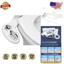 NEO 320 Bidet Attachment: Warm Water, Dual Nozzle, Self-Cleaning, White Toile...