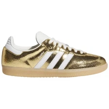 adidas Samba OG Gold Metallic Cracked Leather KI5719 Womens New