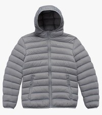 Youth Eddie Bauer Down Puffer Jacket Size Xl 16 Gray Ski Winter Defect Rip