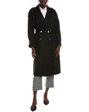 Maje Tweed Trench Coat Women's