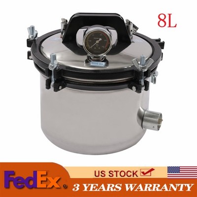 Professional 8L Steam Autoclave Sterilizer for Lab Equipment Culture Medium NEW